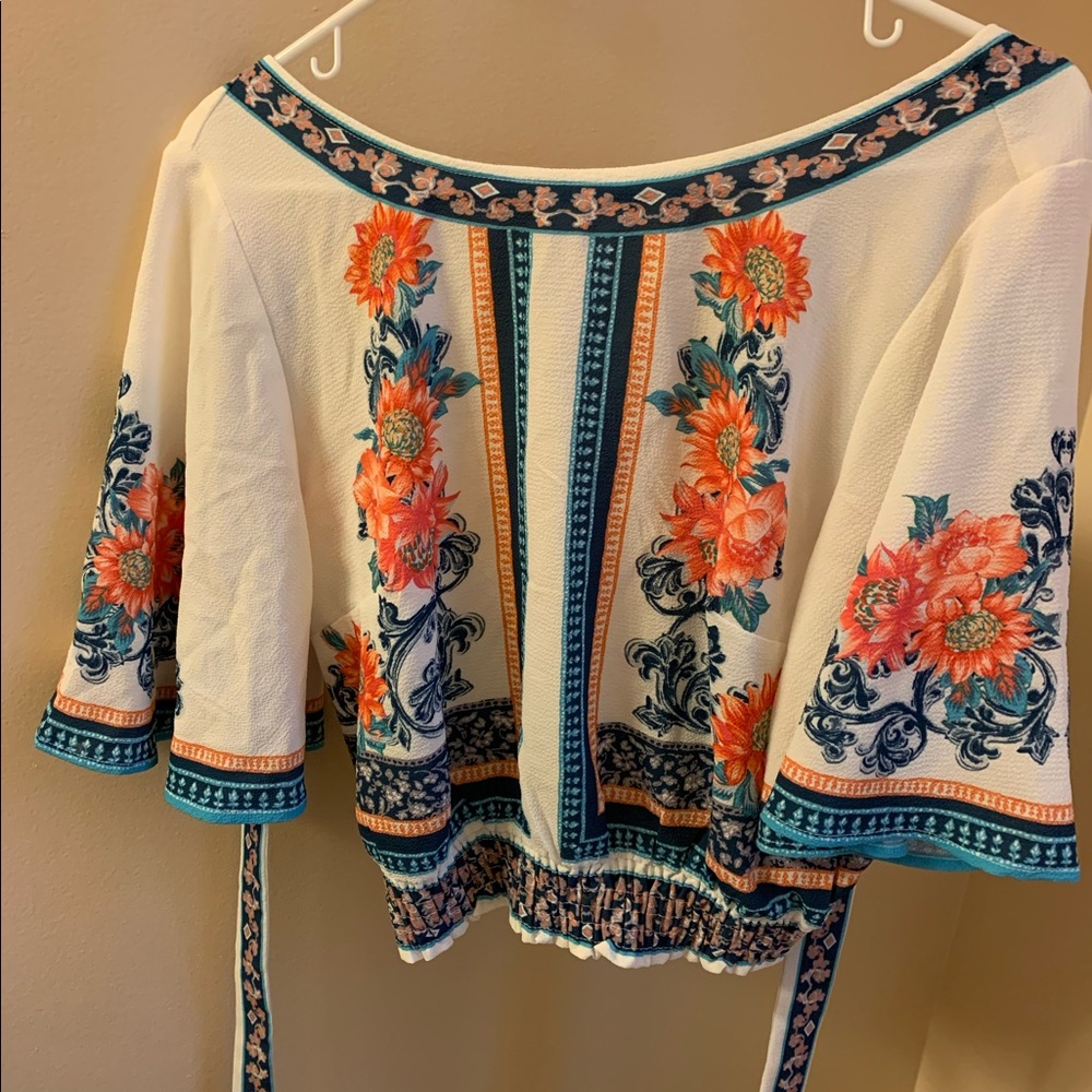 Jealous Tomato Floral Boho Tie Back Top BRAND NEW